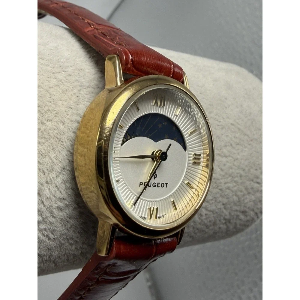 Peugeot Moon Phase 3069 New Battery Ladies Watch 27MM 7.25